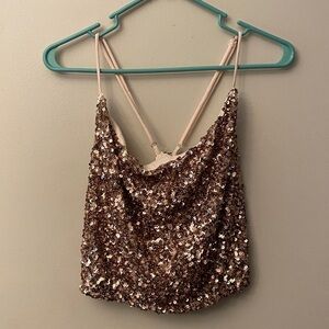 Francesca‘s Mi Ami Sequin Camisole - Rose Gold